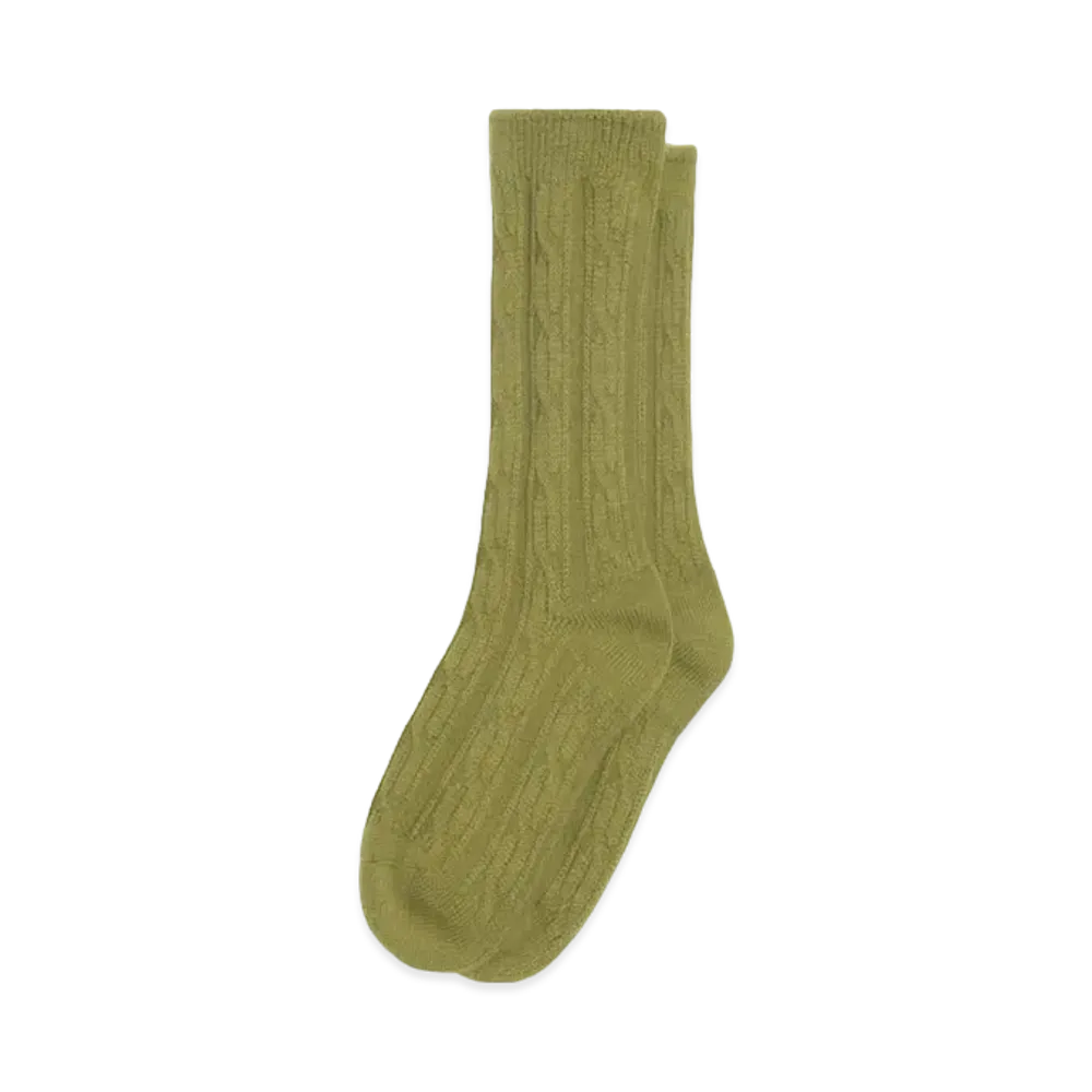 Stussy Cable Knit S Dress Socks "Dark Lime"