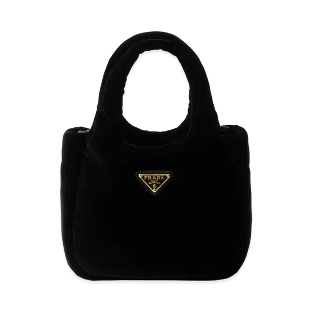 PRADA Padded Velvet Mini Handbag "Black"