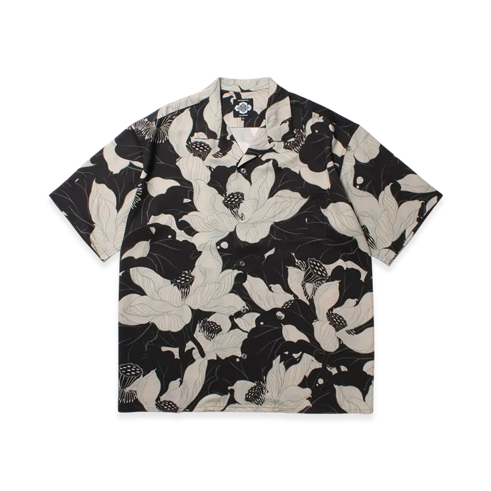 APHRODITEGANG GAKKIN x BUDSPOOL Floating Lotus Hawaiian Shirt "Black"