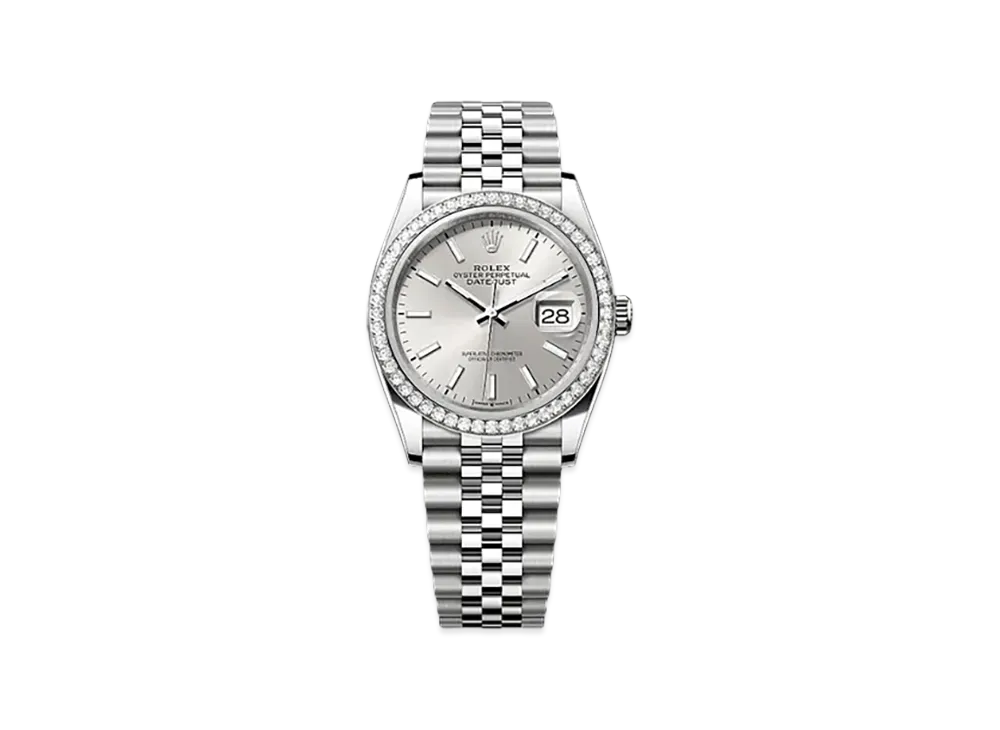 ROLEX Datejust 36 Oystersteel & White Gold Diamonds "Grey"