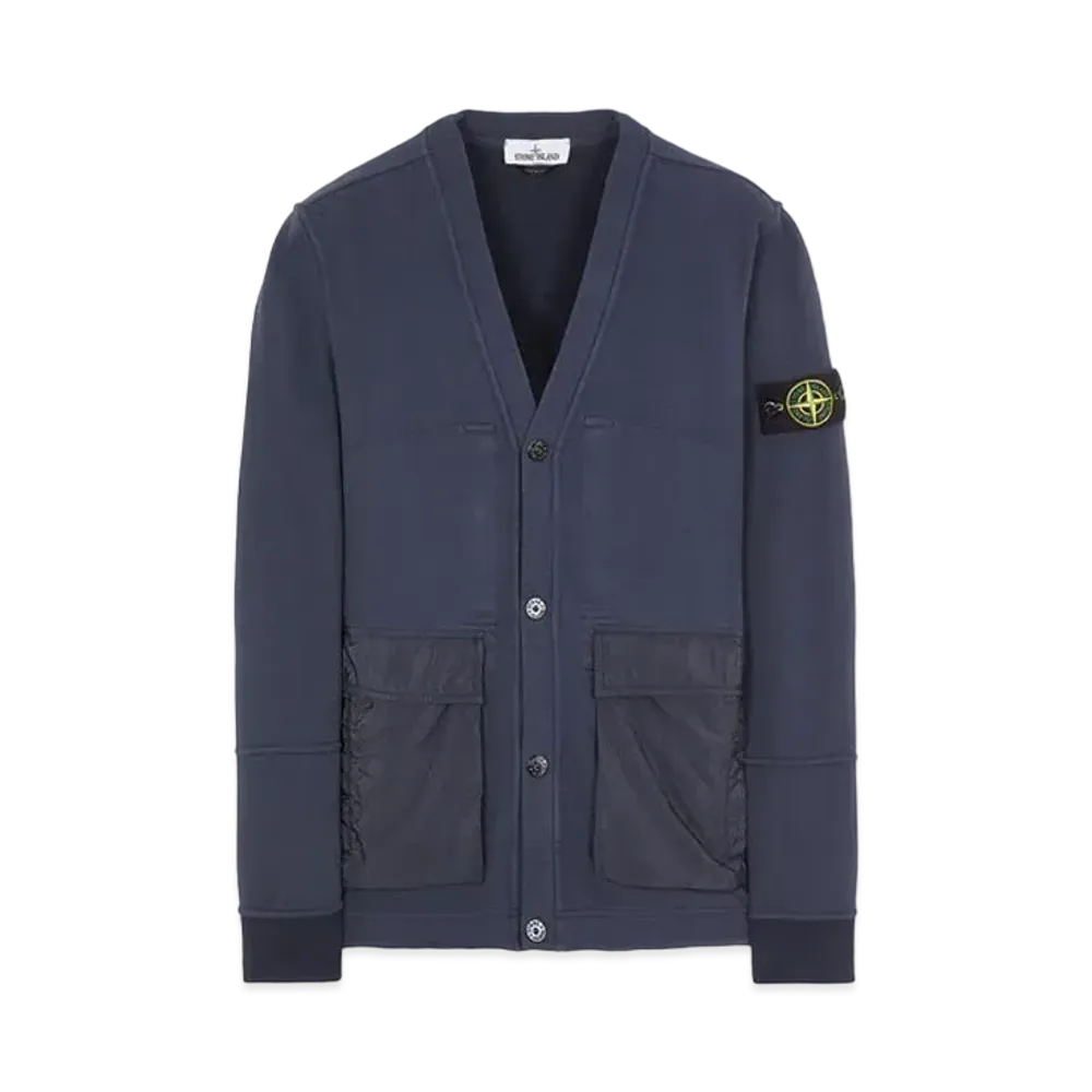 Stone Island 64841 BRUSHED FLEECE WITH NYLON METAL DETAILS "Ink Blue"