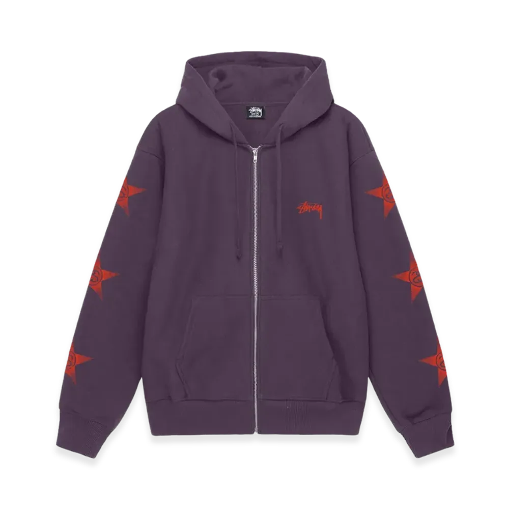 Stussy Stars Zip Hoodie "Grape"