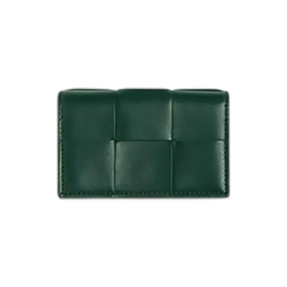 Bottega Veneta Cassette Business Card Case "Emerald Green"