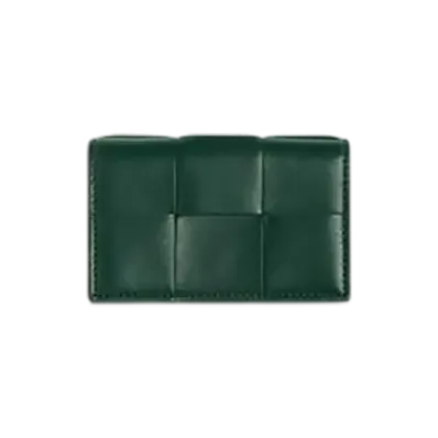 Bottega Veneta Cassette Business Card Case "Emerald Green"