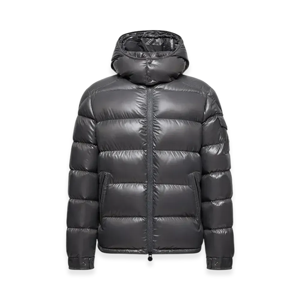 MONCLER Maya Hooded Short Down Jacket "Dark Grey"