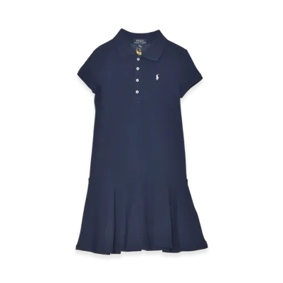 Polo Ralph Lauren Stretch Cotton Mesh Polo Dress Kids "Refined Navy"