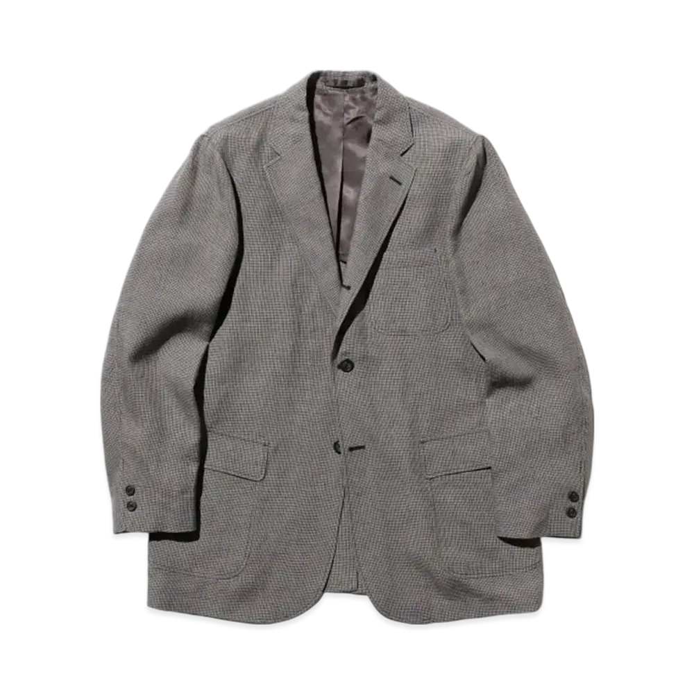 BEAMS 3B Box-fit Linen Cupra Gun Club Check "Gray"