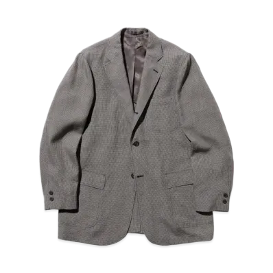 BEAMS 3B Box-fit Linen Cupra Gun Club Check "Gray"