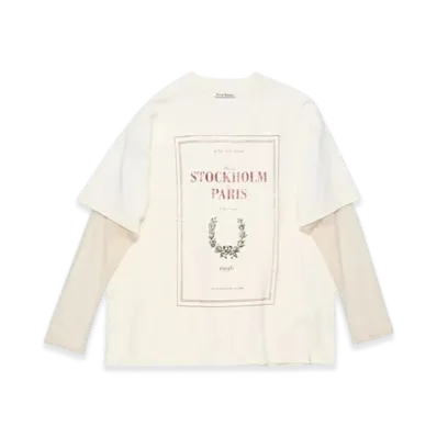 Acne Studios Layered print T-shirt "Offwhite"