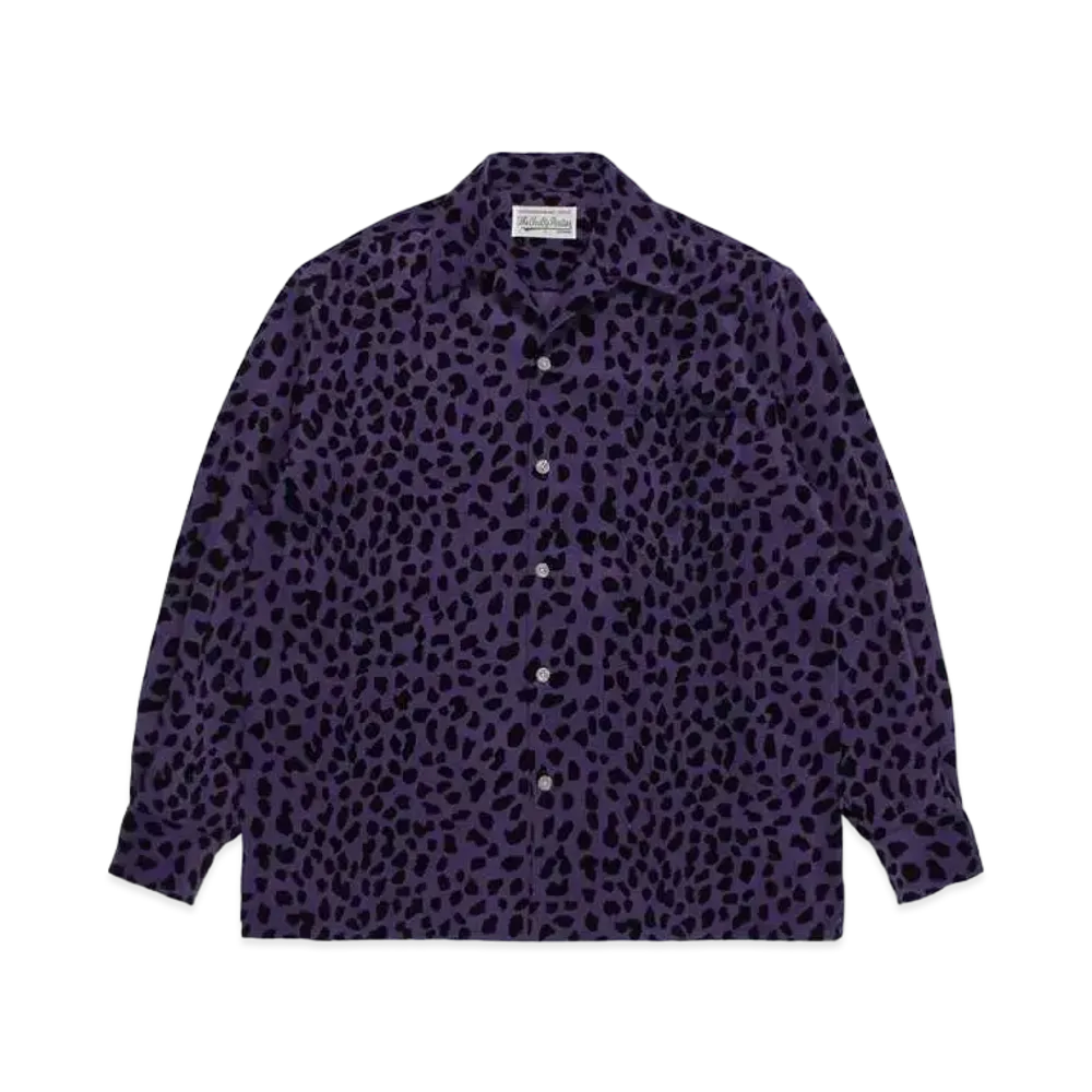 WACKO MARIA Corduroy Open Collar Shirt "Purple"
