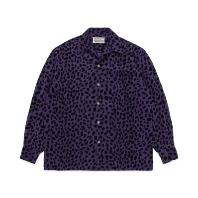 WACKO MARIA Corduroy Open Collar Shirt "Purple"