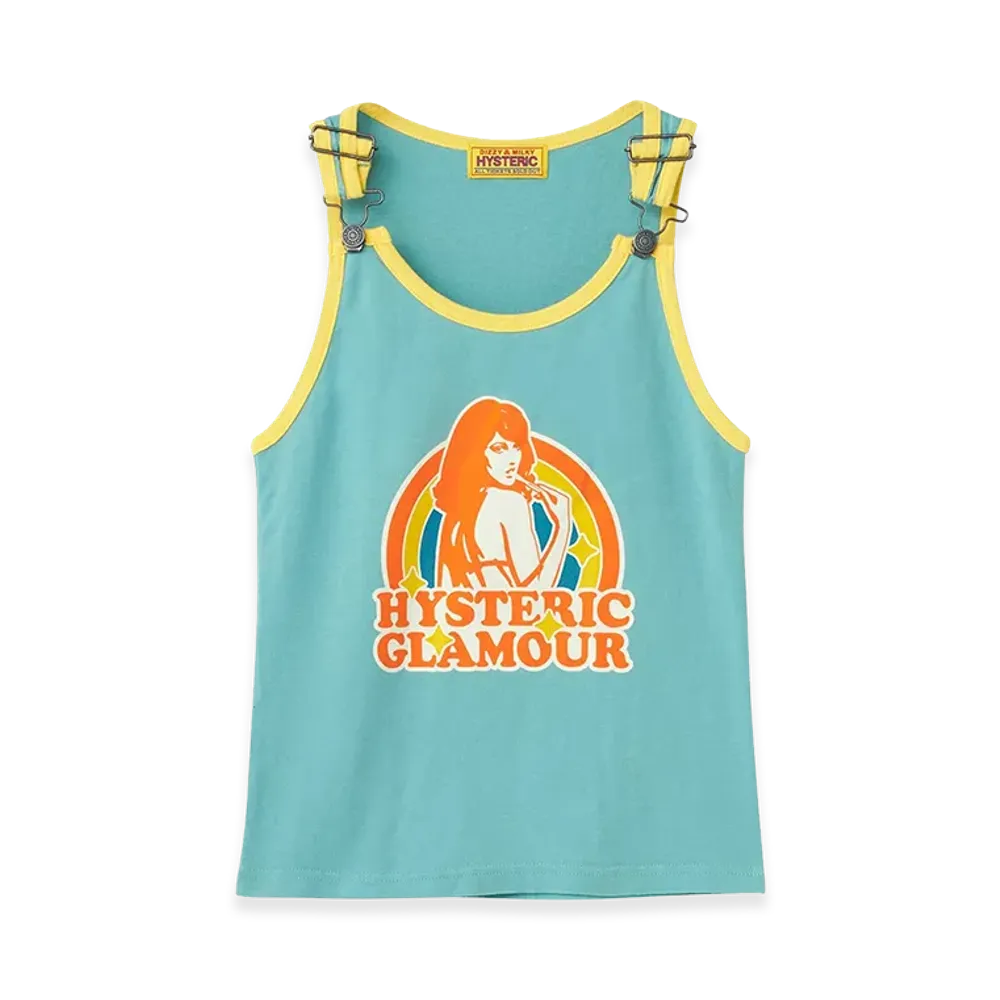 HYSTERIC GLAMOUR Women's RAINBOW WOMAN Tank Top "Green"