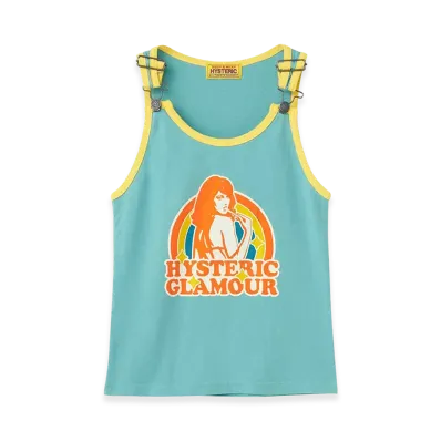 HYSTERIC GLAMOUR Women's RAINBOW WOMAN Tank Top "Green"
