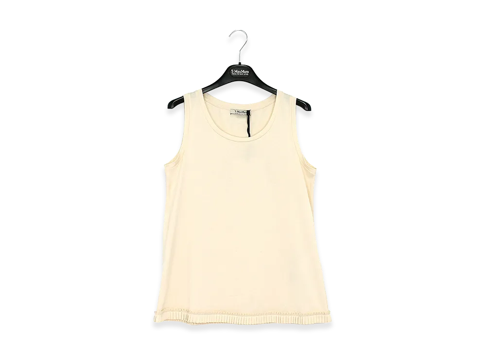 S Max Mara Women's Cotton Jersey Tank Top "Ivory"