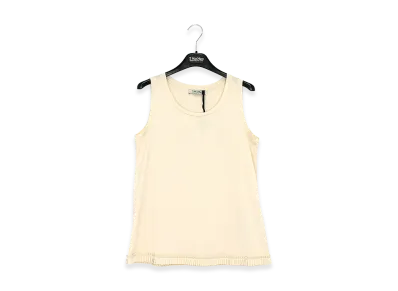 S Max Mara Women's Cotton Jersey Tank Top "Ivory"