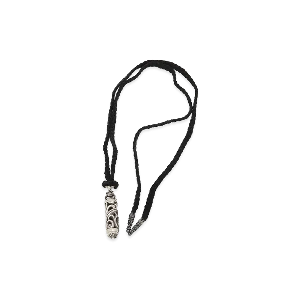 Chrome Hearts Roller SV925 Leather Blade Necklace "Silver/Black"