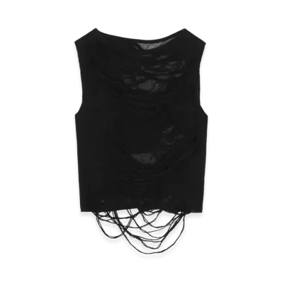 MM6 Maison Margiela Women's Distressed Top "Black"