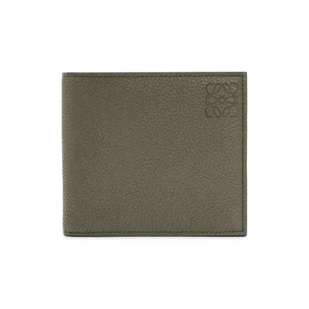 LOEWE Bifold Coin Wallet In Soft Grained Calfskin "Khaki Green"