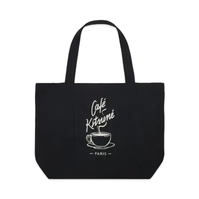 Maison Kitsune Cafe Fox Coffee Cup Tote Bag "Black"