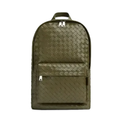 Bottega Veneta Medium Intrecciato Backpack "Mud"