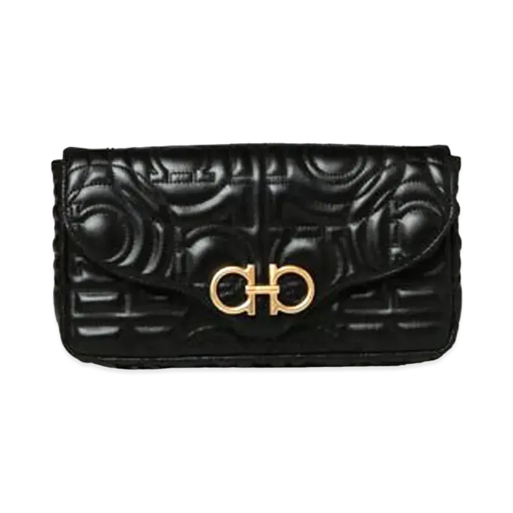 Salvatore Ferragamo Quilted Gancini Minibag "Black"