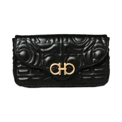 Salvatore Ferragamo Quilted Gancini Minibag "Black"