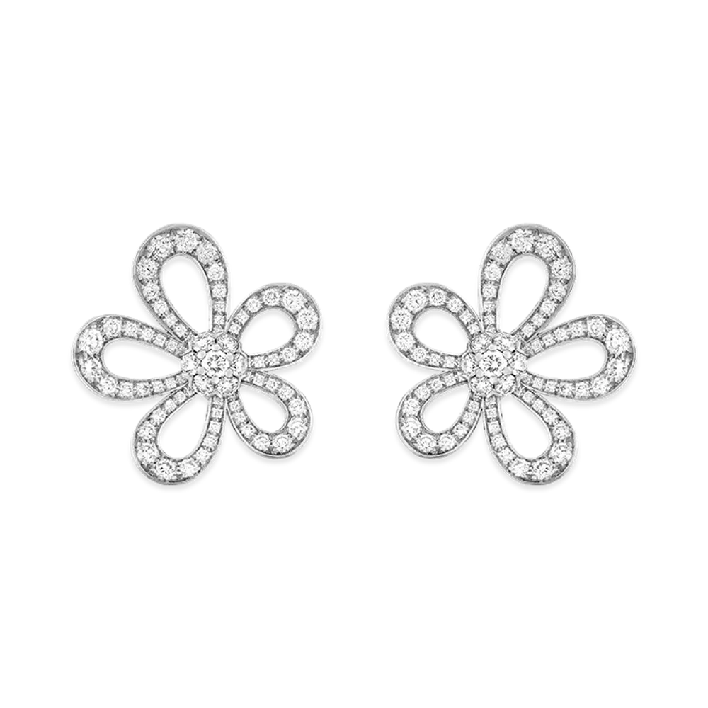 Van Cleef & Arpels Flowerlace earrings "18K White gold/Diamond"