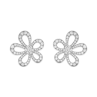 Van Cleef & Arpels Flowerlace earrings "18K White gold/Diamond"