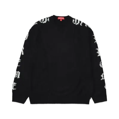 Supreme Old English Sleeves Sweater "Black"