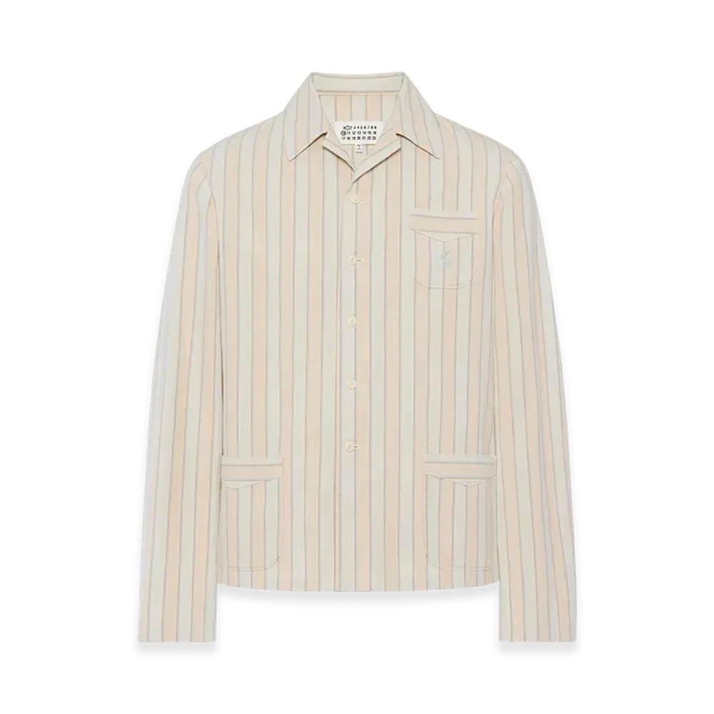 Maison Margiela Cotton Stripe Shirt "Pinstripe White/Light Blue"