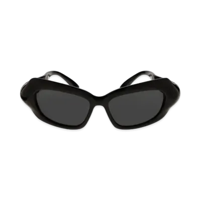BALENCIAGA Palazzo Rectangle Sunglasses Bio-Based Injected Nylon, with Grey Lenses "Black"