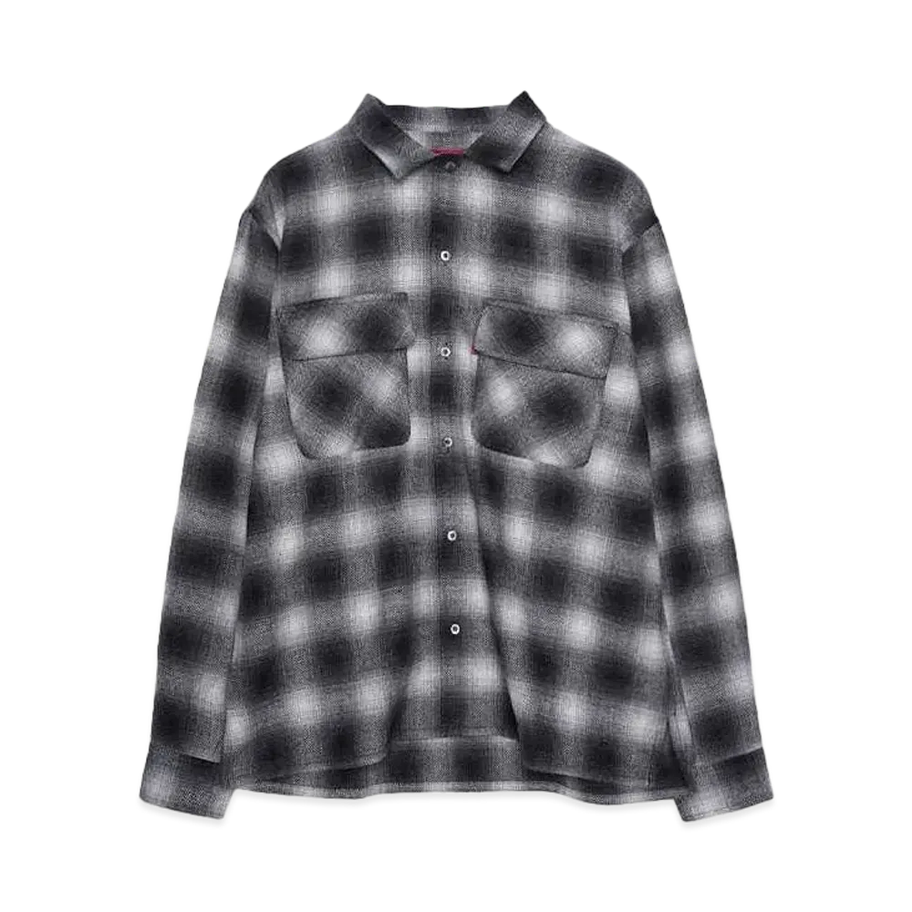 Hide and Seek Wool Ombre Check L/S Shirt(24aw) "WHITE"