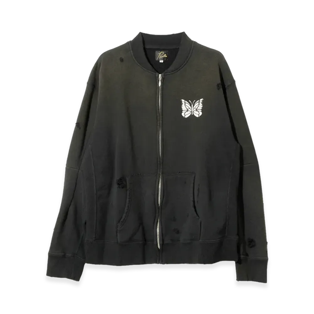 NEEDLES Deconstructed Zipped Sweat "Black"
