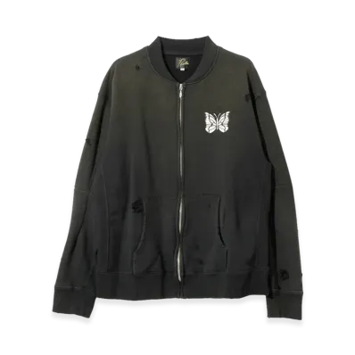 NEEDLES Deconstructed Zipped Sweat "Black"