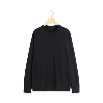 COMOLI Cotton Jersey Long Sleeve T-shirt "Black"