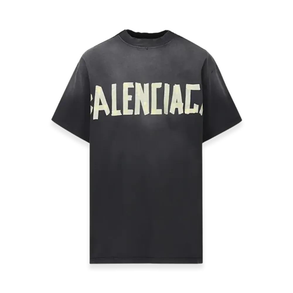 BALENCIAGA Tape Type Logo Oversized T-Shirt "Black"