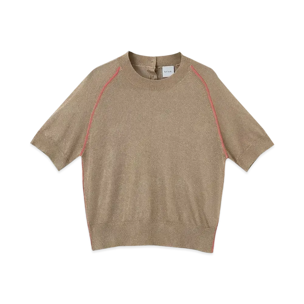 Paul Smith Women's Color Piping Lame Knit "Beige"