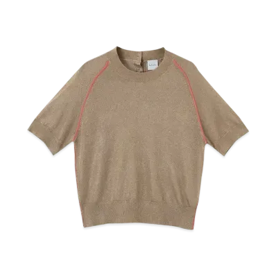 Paul Smith Women's Color Piping Lame Knit "Beige"