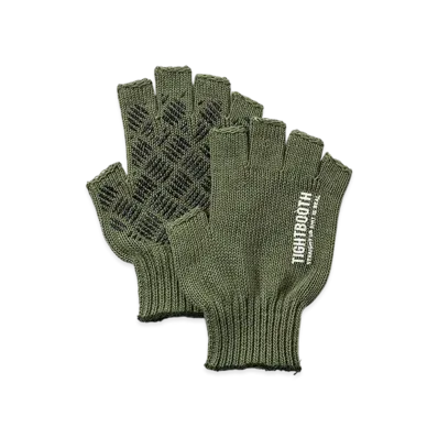 TIGHTBOOTH Logo Fingerless Glove "Olive"