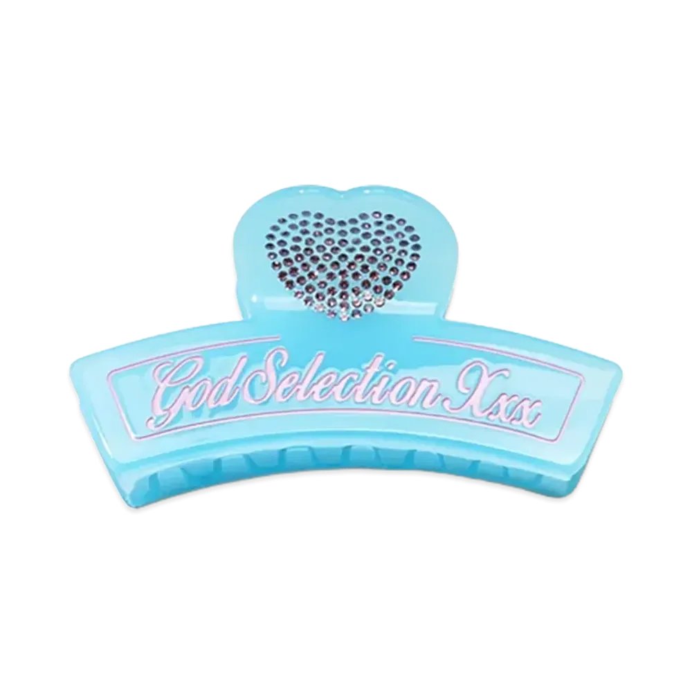 GOD SELECTION XXX Women's Script Logo Heart Hair Clip GXL-S26-GD-03 "Saxe"