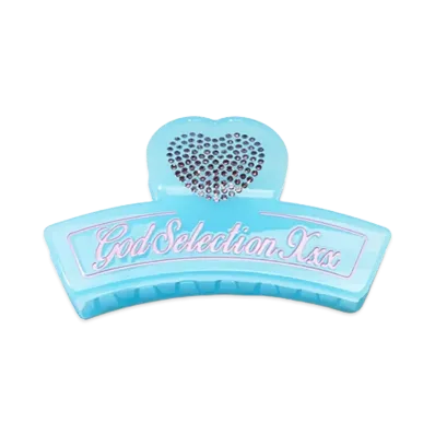 GOD SELECTION XXX Women's Script Logo Heart Hair Clip GXL-S26-GD-03 "Saxe"