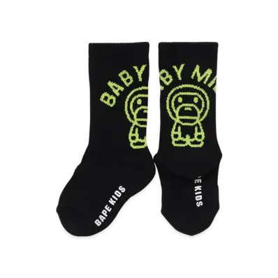 A BATHING APE Baby Milo Rib Socks "Black"