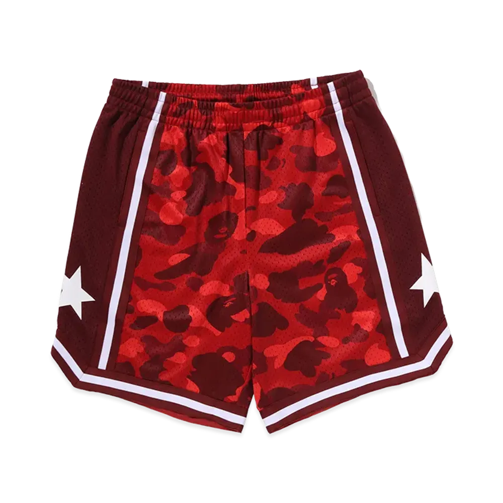 A BATHING APE Mesh Relaxed Fit Shorts "Red"