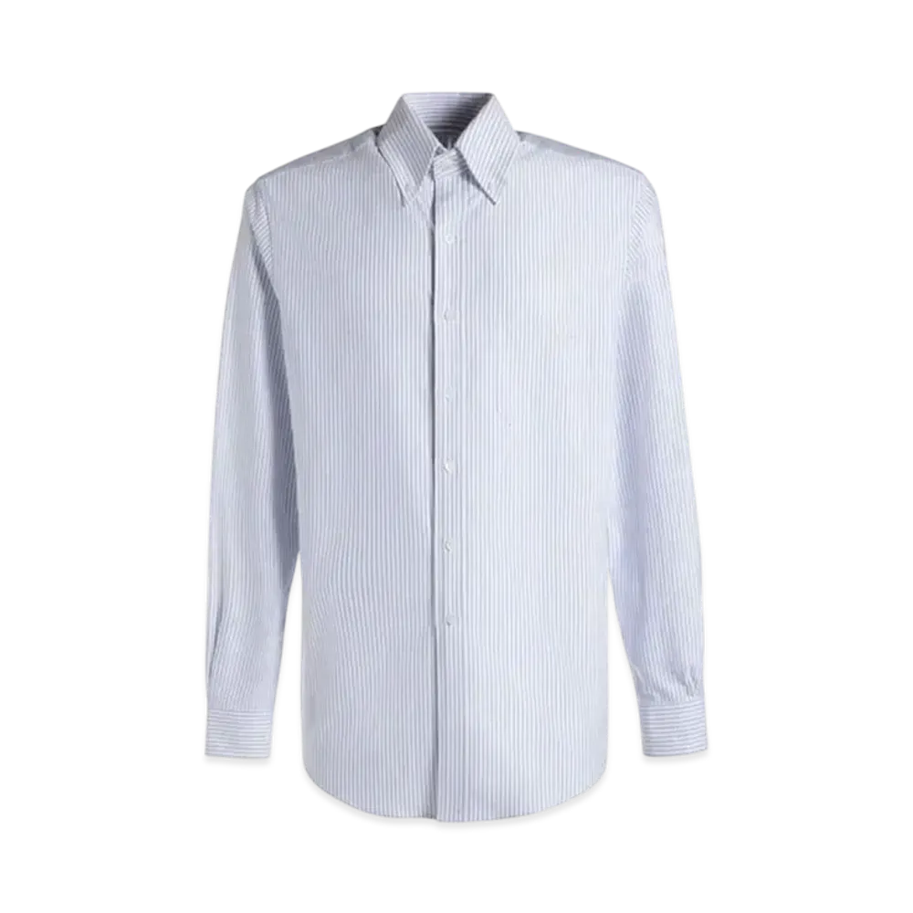 Bally Regular Long Sleeve Shirt In Light Blue Cotton "Blue"