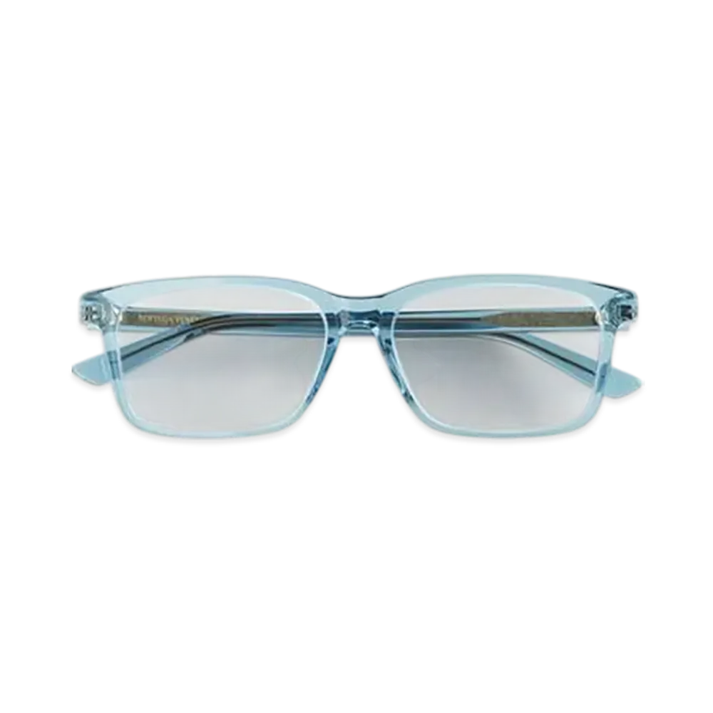 Bottega Veneta Classic Rectangular Eyeglasses "Light Blue/Transparent"