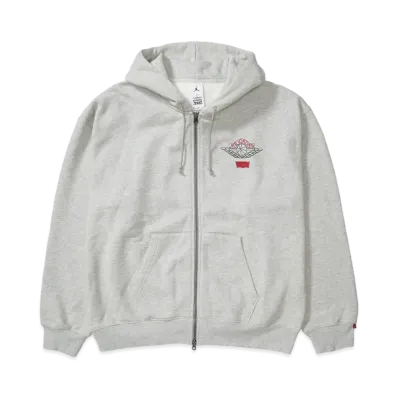 Nike Jordan x Levi's Heavyweight Fleece Zip Hoodie "Grey" (Asia Size) IM6735-050