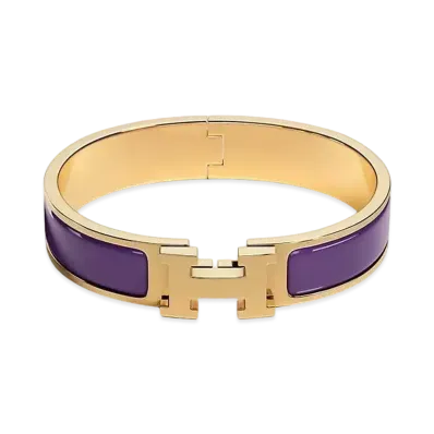 Hermes Clic H Bracelet "Iris/Gold"