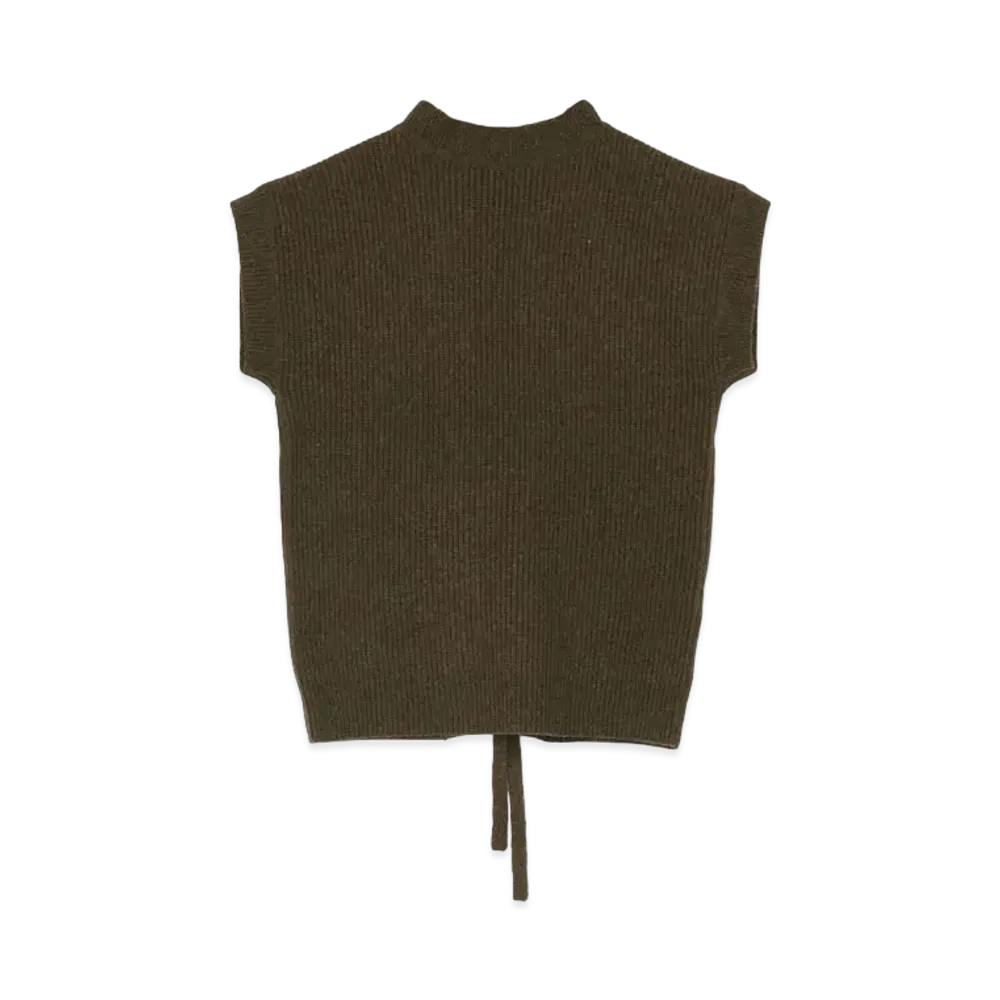 Yohji Yamamoto Y's SOFT LAMB TIE A BOW SHORT SLEEVE WEARABLE "Khaki"