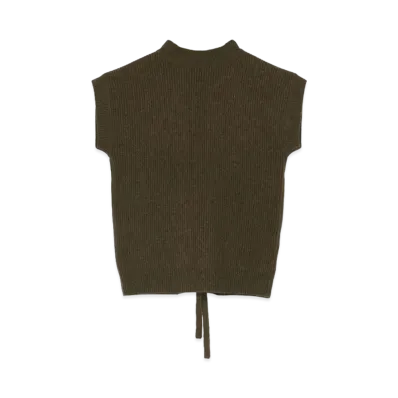 Yohji Yamamoto Y's SOFT LAMB TIE A BOW SHORT SLEEVE WEARABLE "Khaki"