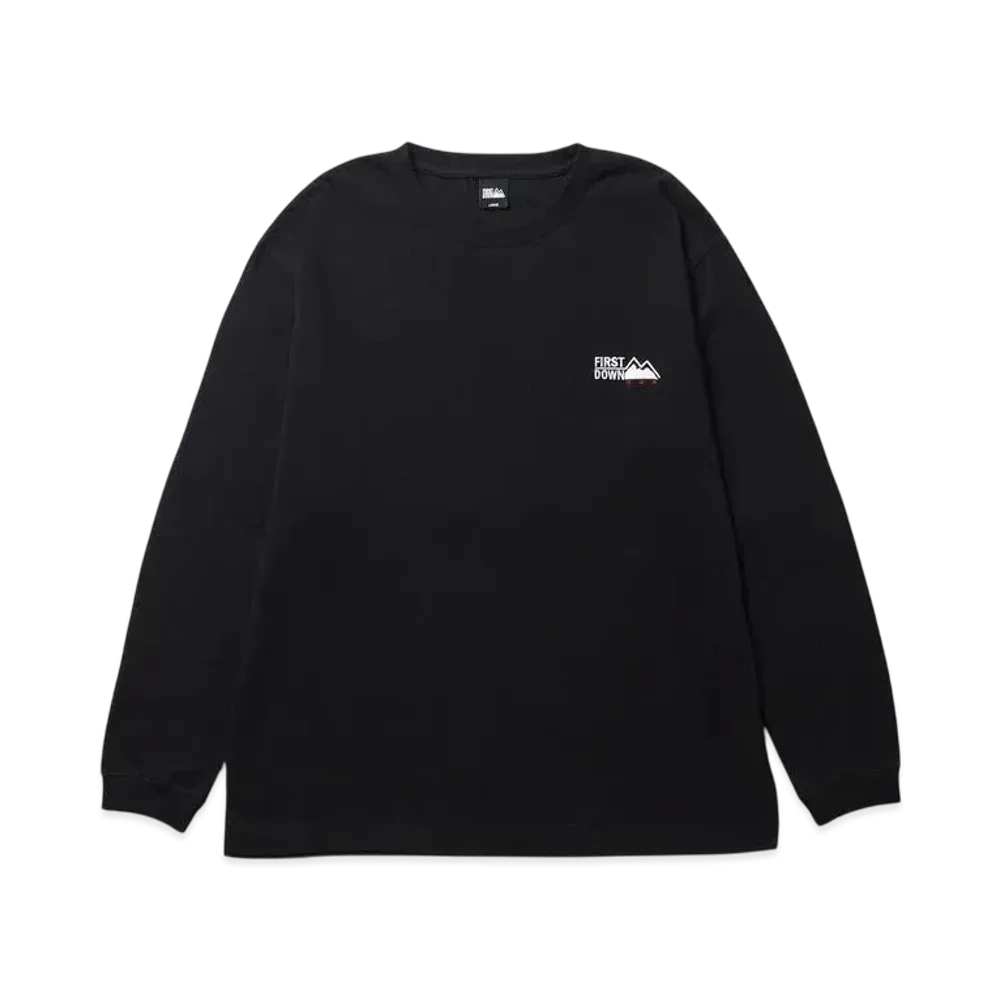 FIRST DOWN Logo L/S Tee Cotton Jersey "Black"